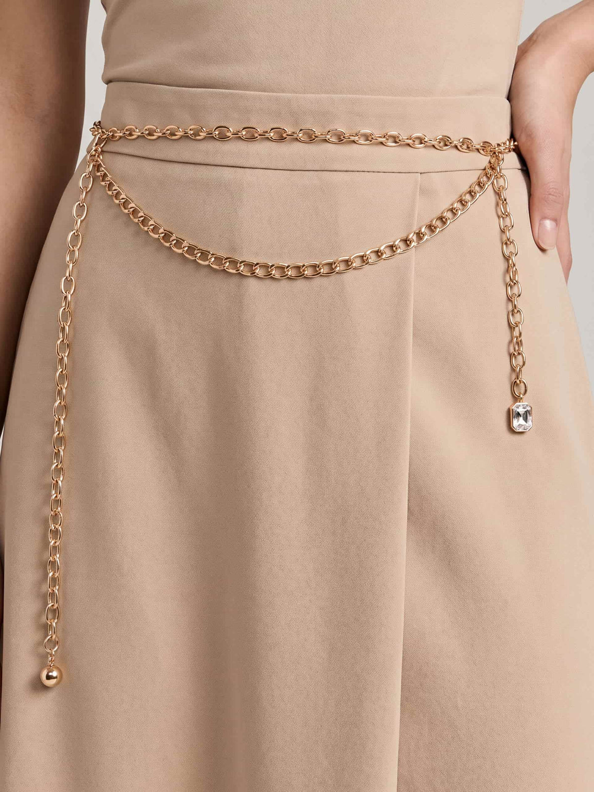Mixed Chains Belt - Gold Tone | Ettika