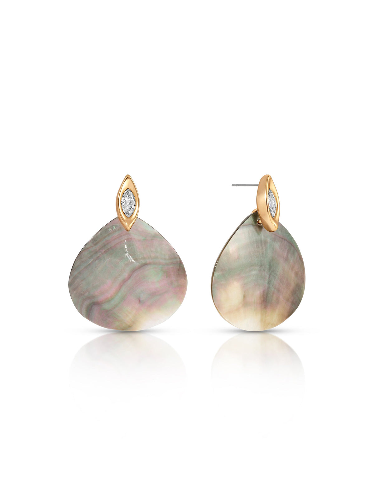 Shell Statement Earrings - Shell with 18k Gold Plating | Ettika