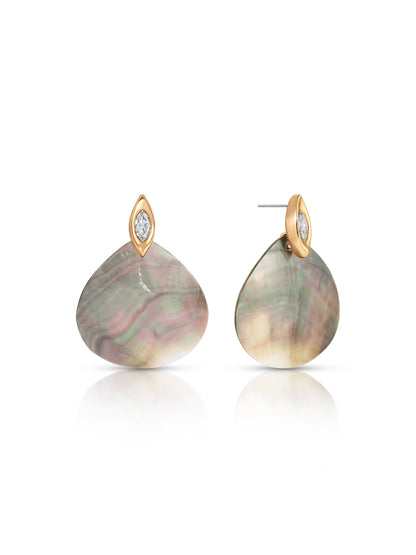 Shell Statement Earrings - Shell with 18k Gold Plating | Ettika