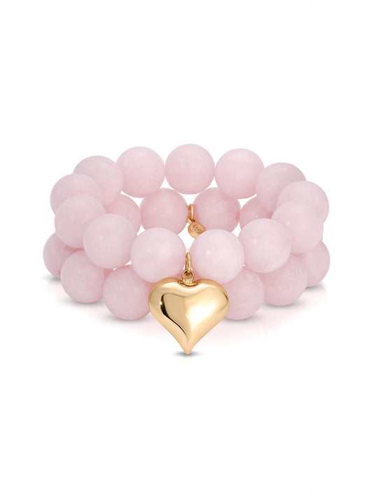 Luck and Love Rose Heart Bracelet Set - Rose with 18k Gold Plating | Ettika