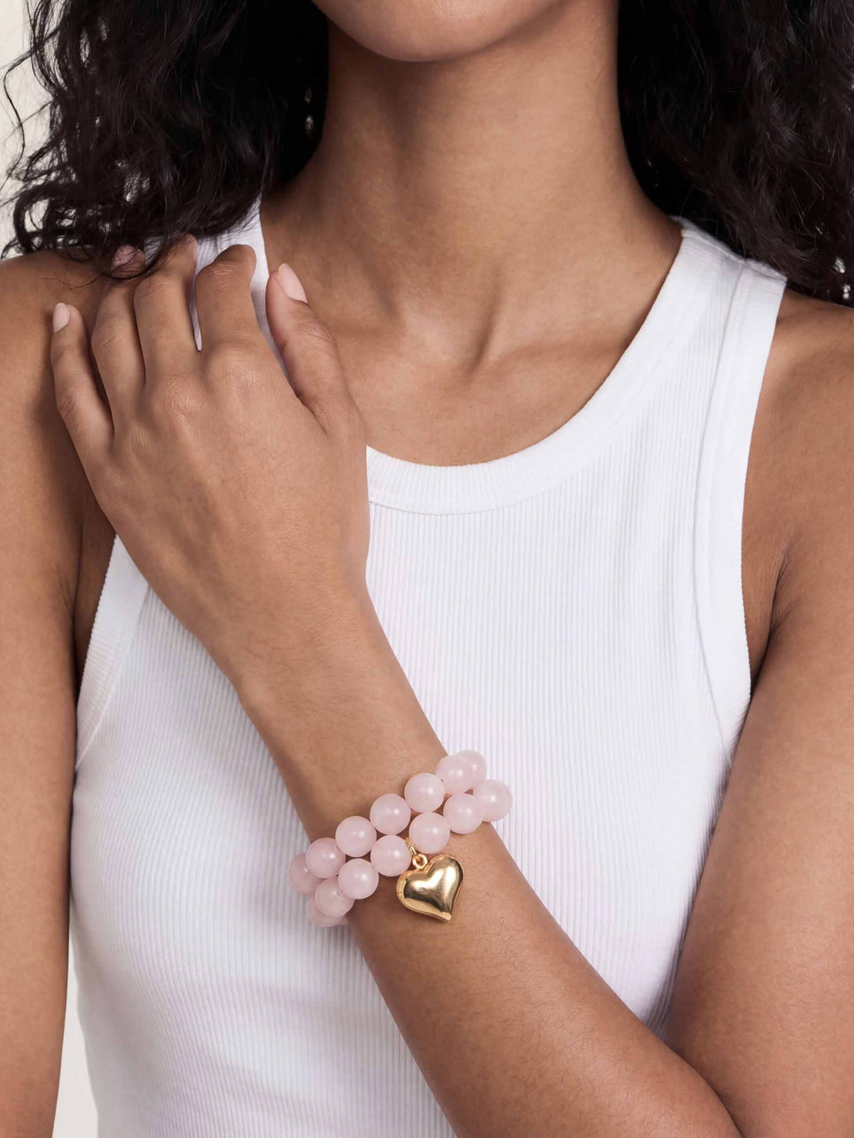 Luck and Love Rose Heart Bracelet Set - Rose with 18k Gold Plating | Ettika