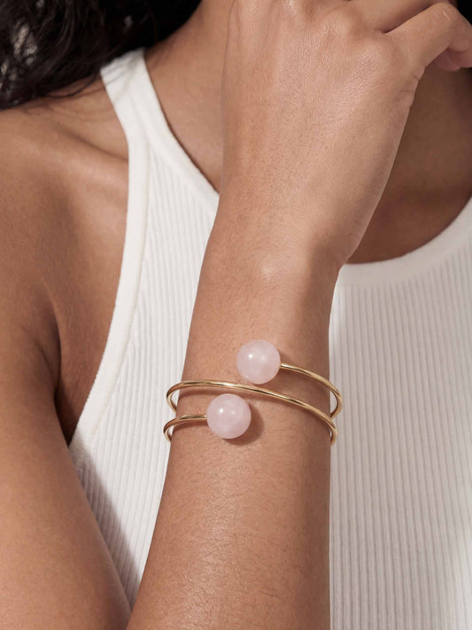 Summer Escape Rose Cuff - Rose with 18k Gold Plating | Ettika