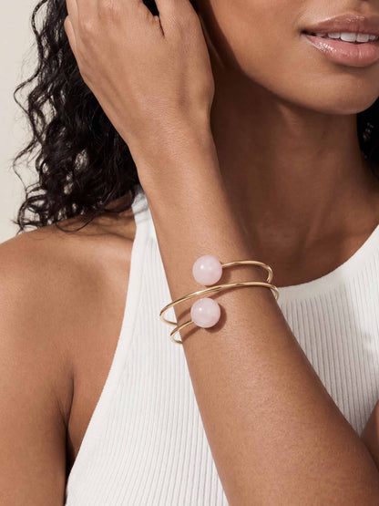 Summer Escape Rose Cuff - Rose with 18k Gold Plating | Ettika