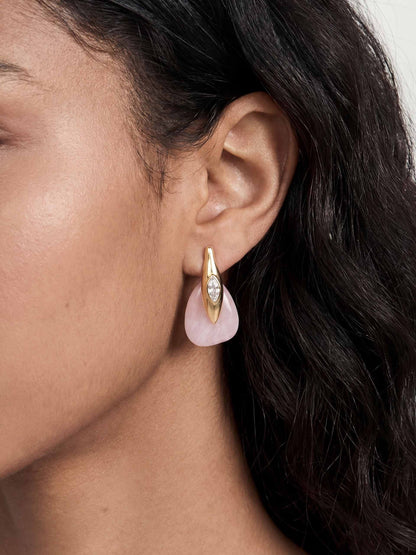 Rose Solstice Earrings - Rose with 18k Gold Plating | Ettika