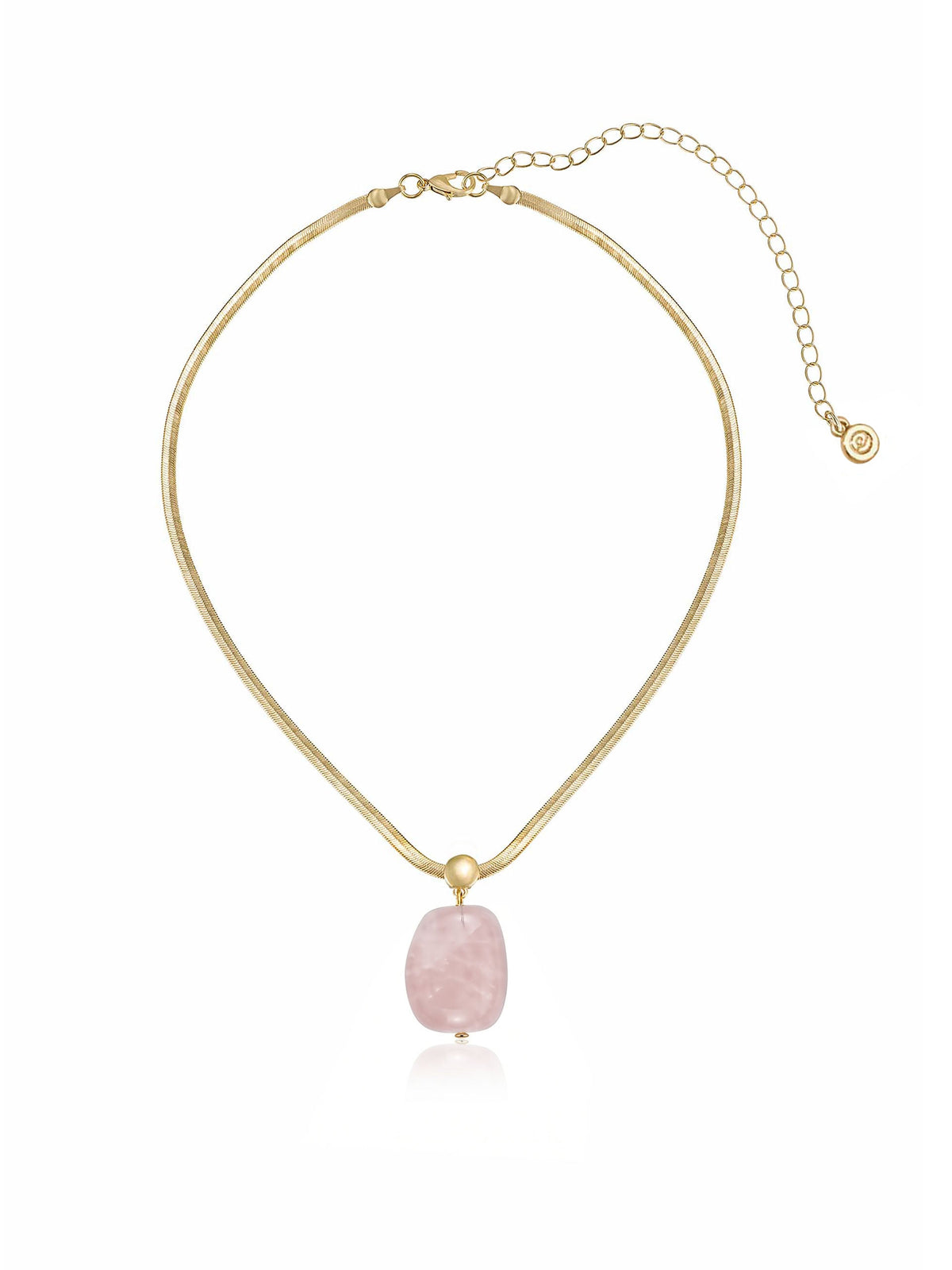 Rose Pendant Snake Chain Necklace - Rose with 18k Gold Plating | Ettika