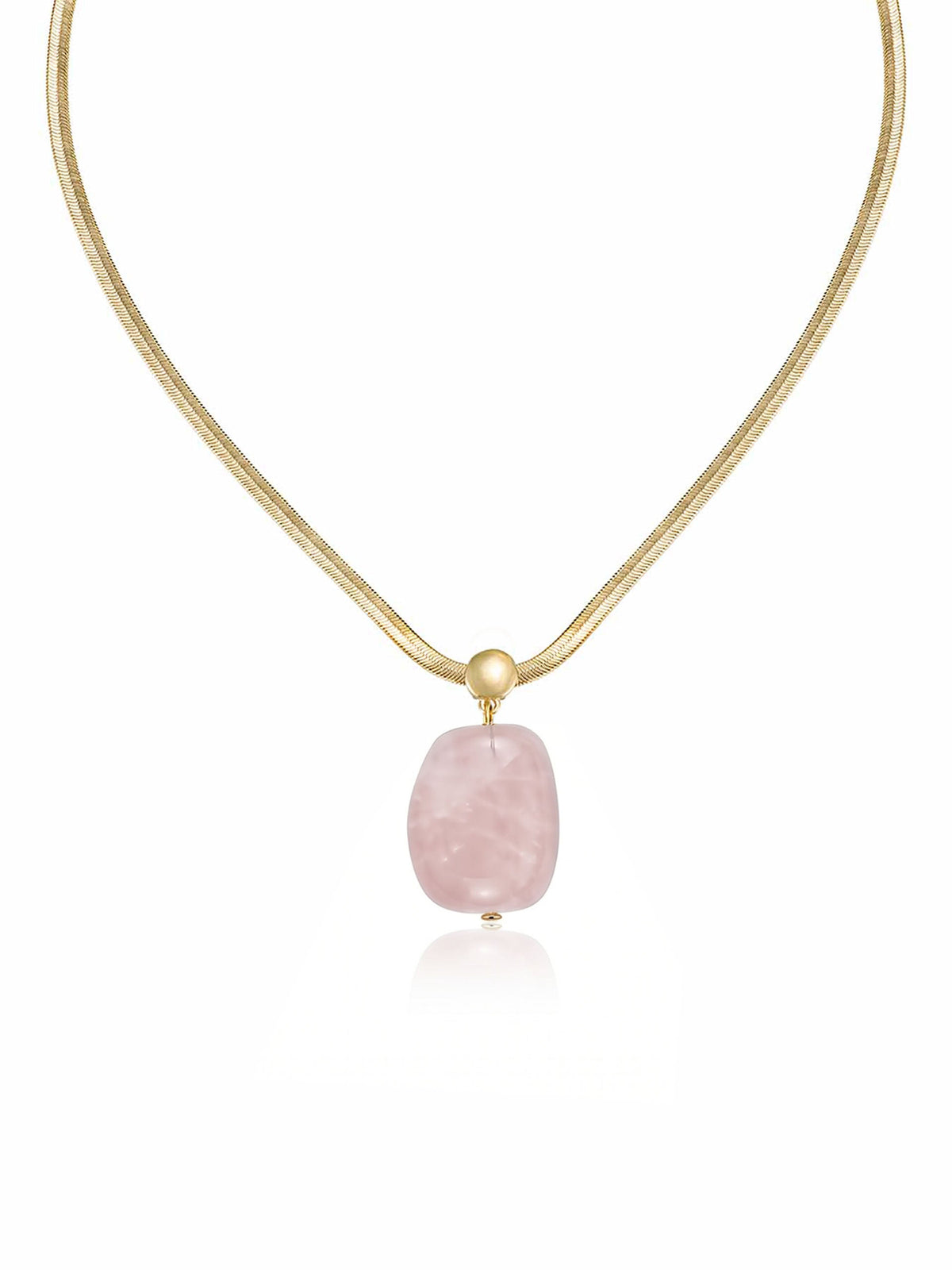 Rose Pendant Snake Chain Necklace - Rose with 18k Gold Plating | Ettika