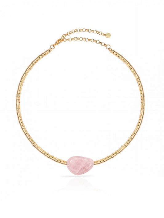 Beaded Rose Nugget Necklace - Rose with 18k Gold Plating | Ettika