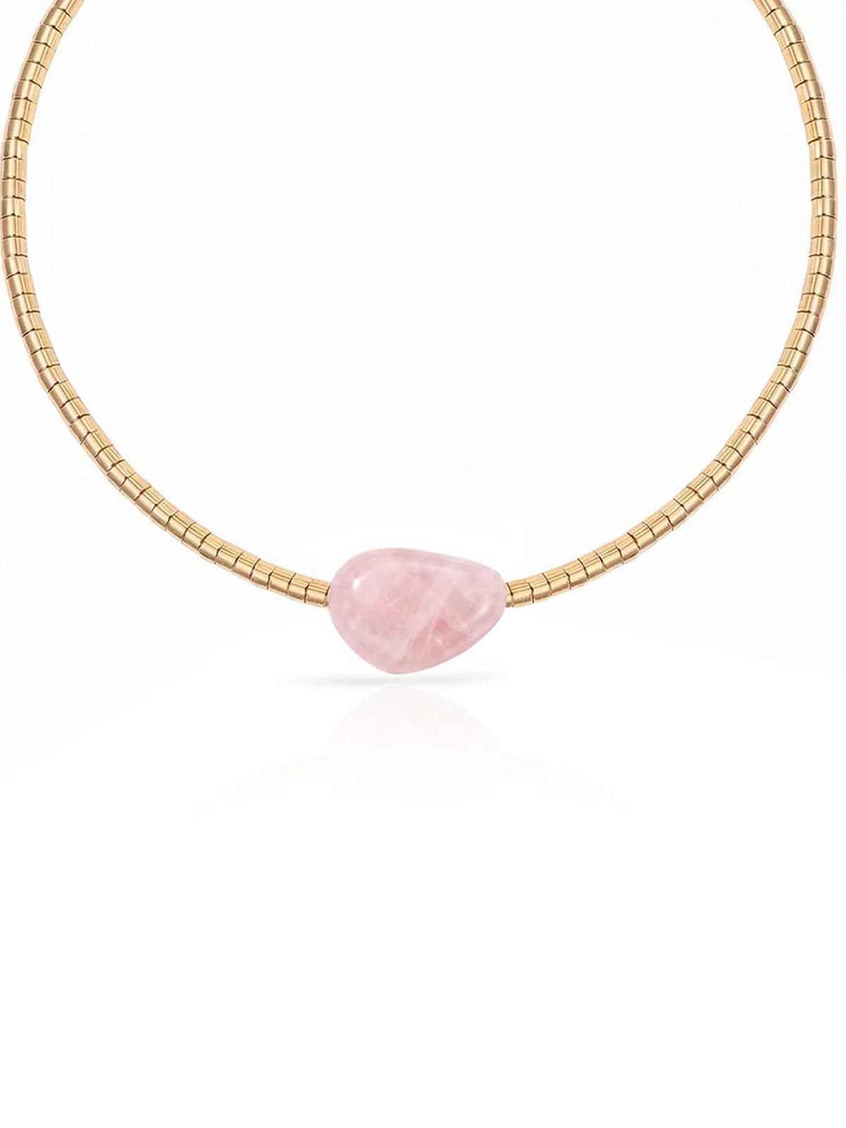 Beaded Rose Nugget Necklace - Rose with 18k Gold Plating | Ettika