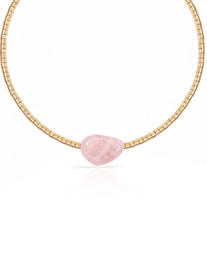 Beaded Rose Nugget Necklace - Rose with 18k Gold Plating | Ettika