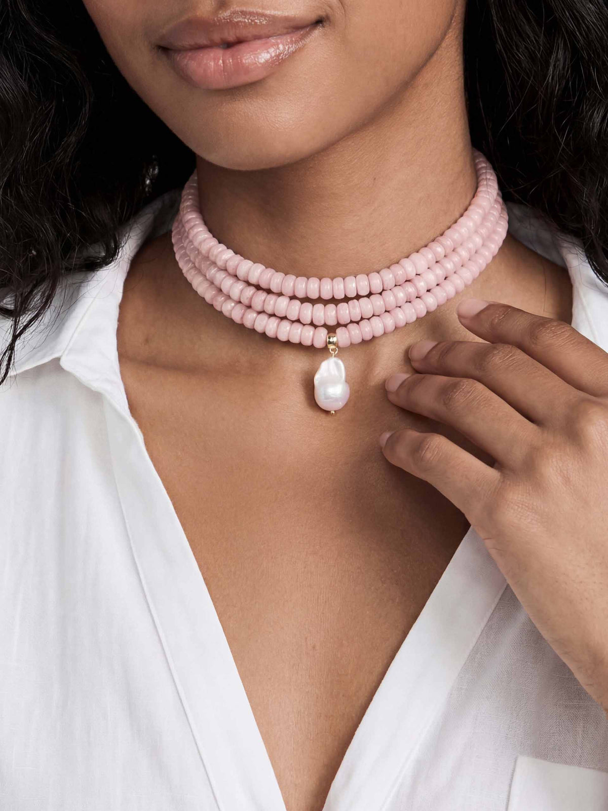Marina Layers Rose Necklace - Rose with 18k Gold Plating | Ettika