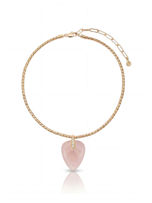 Rose Solstice Pendant Choker - Rose with 18k Gold Plating | Ettika