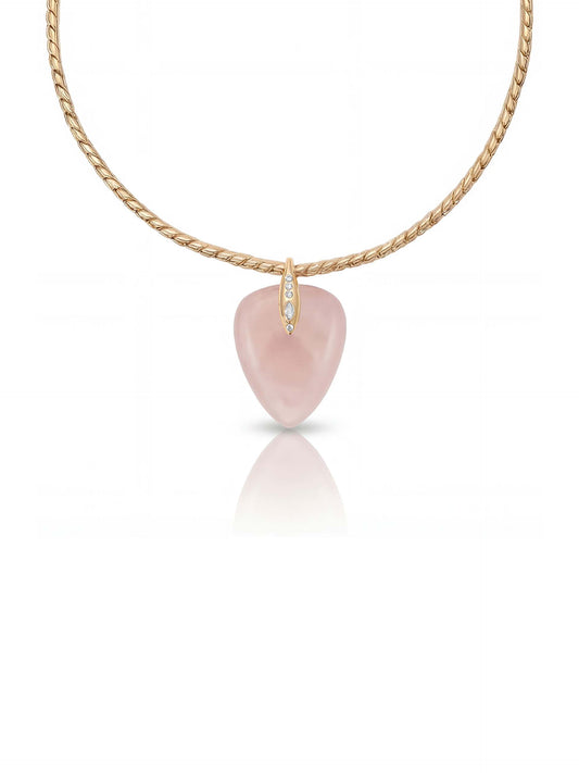Rose Solstice Pendant Choker - Rose with 18k Gold Plating | Ettika