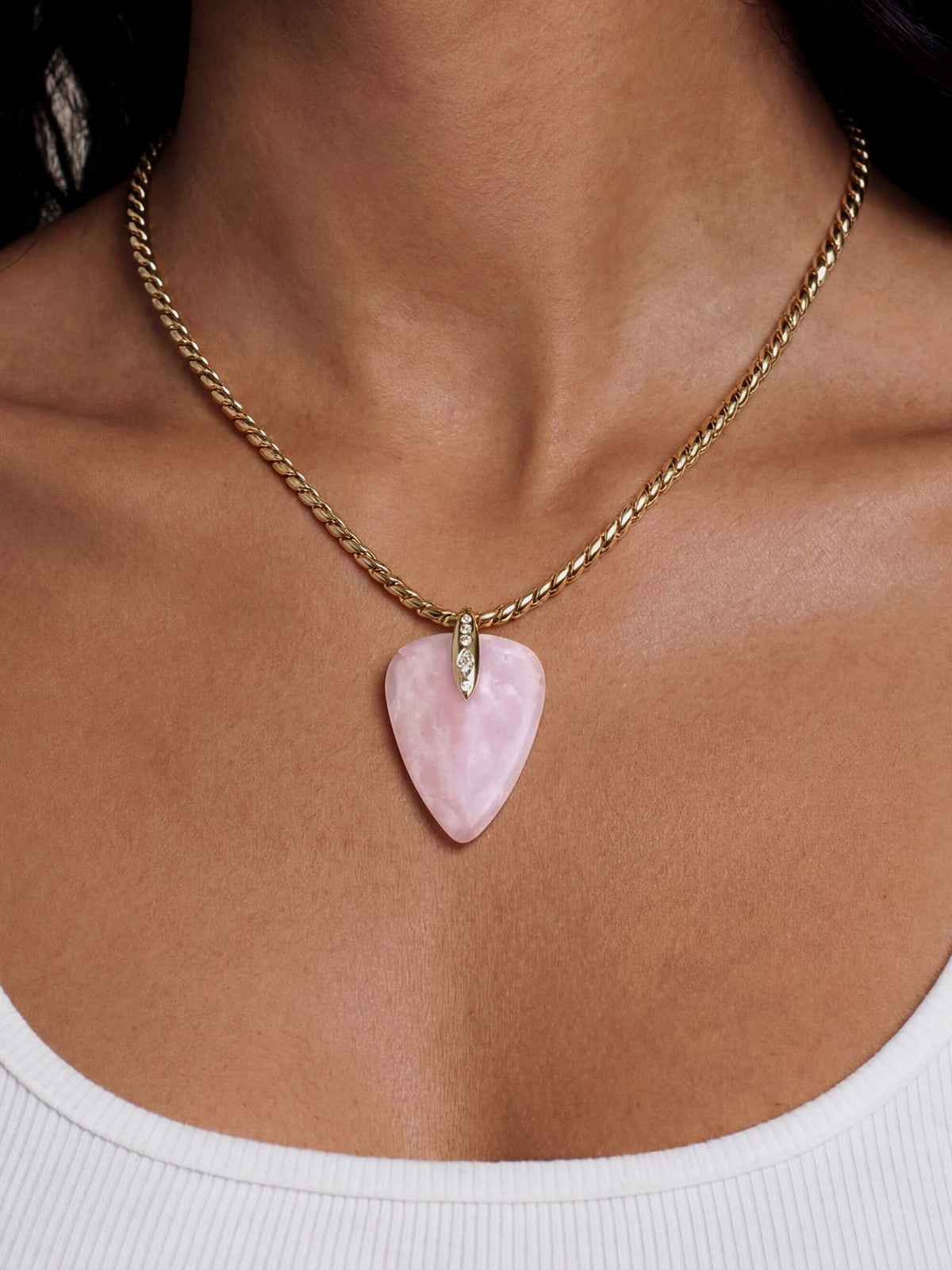 Rose Solstice Pendant Choker - Rose with 18k Gold Plating | Ettika