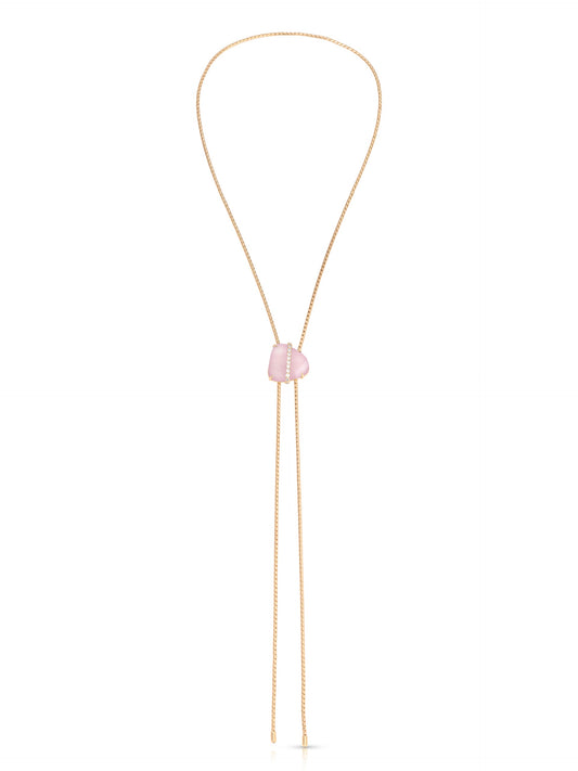 Rose Solstice Bolo Necklace - Rose with 18k Gold Plating | Ettika