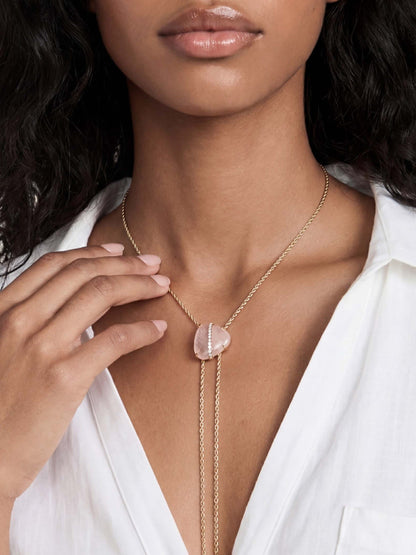 Rose Solstice Bolo Necklace - Rose with 18k Gold Plating | Ettika