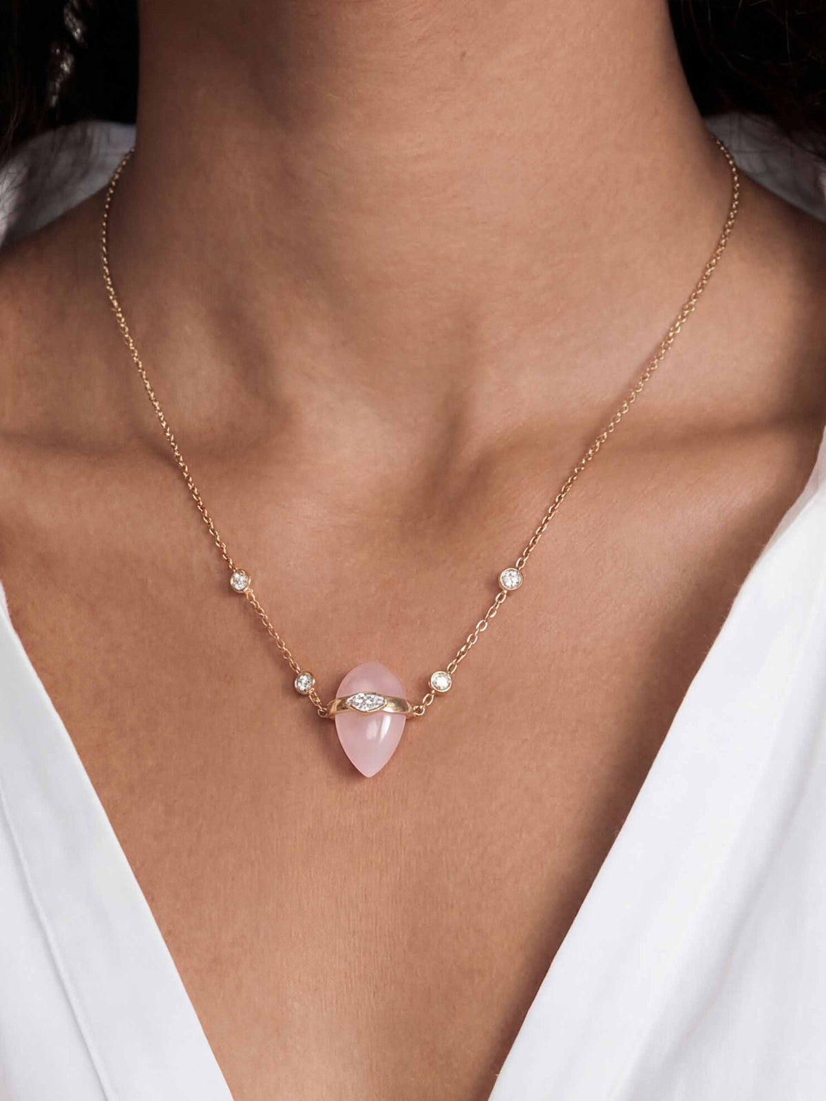 Rose Solstice Necklace - Rose with 18k Gold Plating | Ettika
