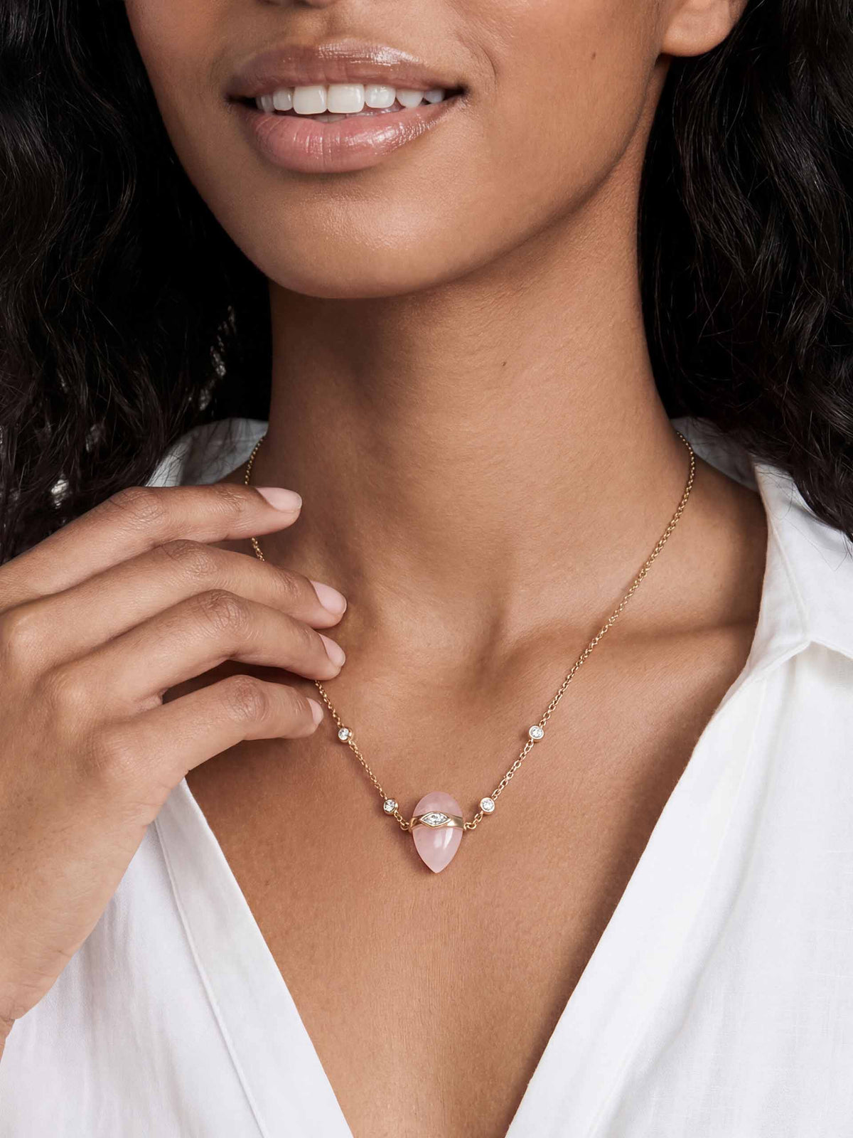 Rose Solstice Necklace - Rose with 18k Gold Plating | Ettika