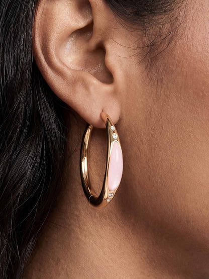 Rose Solstice Hoops - Rose with 18k Gold Plating | Ettika