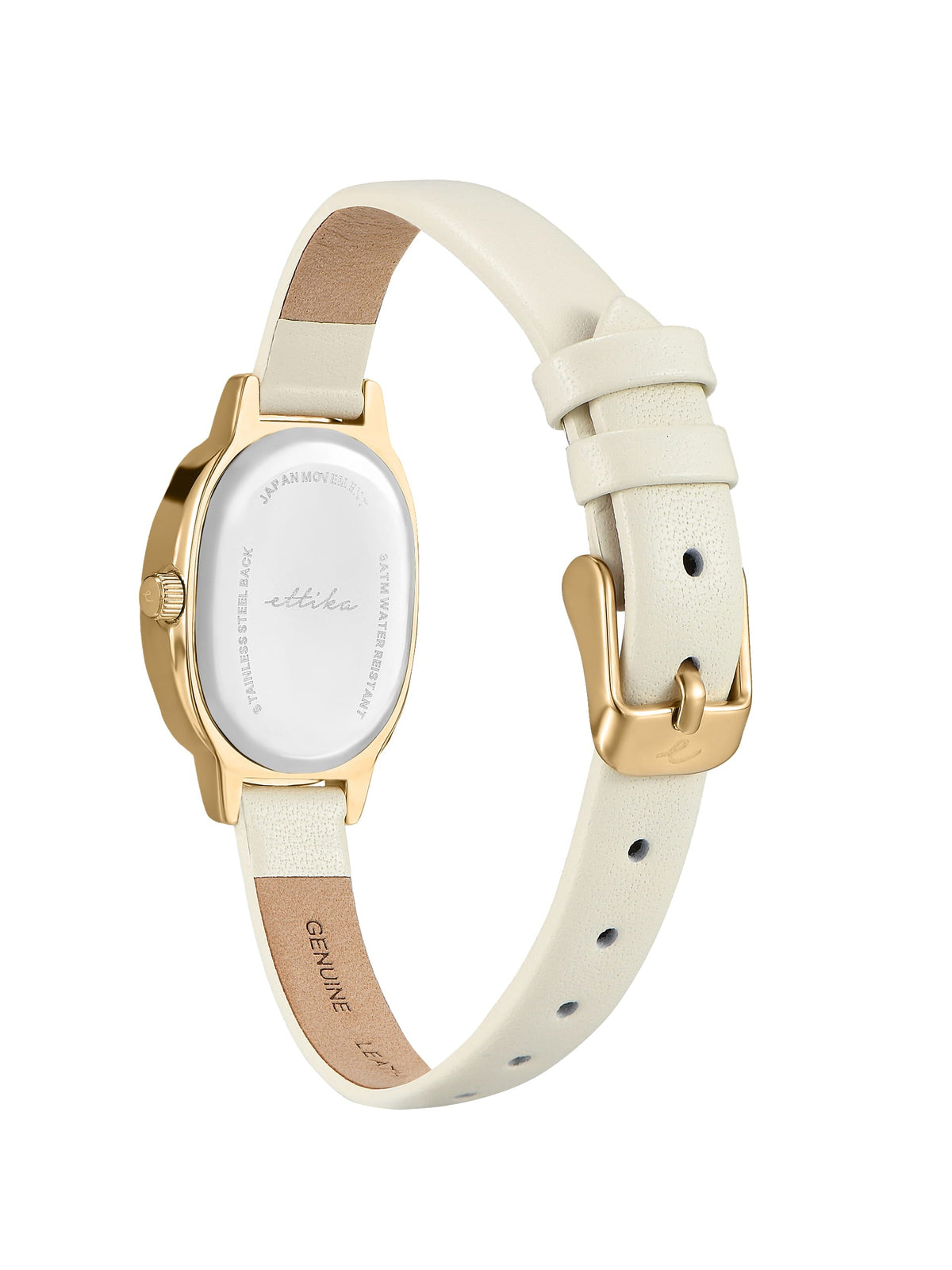 Timeless Texture Bone Leather Watch - Mother of Pearl Dial with Bone Leather and Gold | Ettika