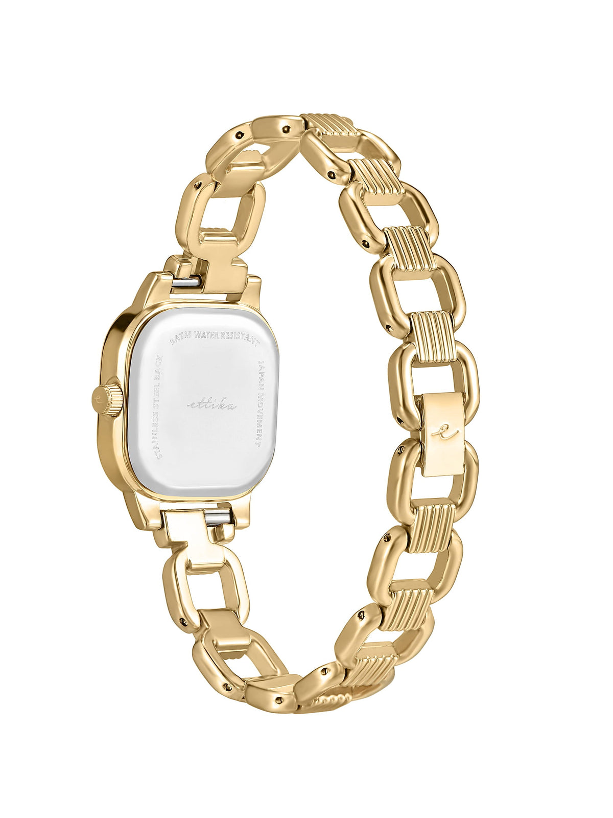 Classic Square Gold Bracelet Watch - Mother of Pearl Dial with Silver | Ettika