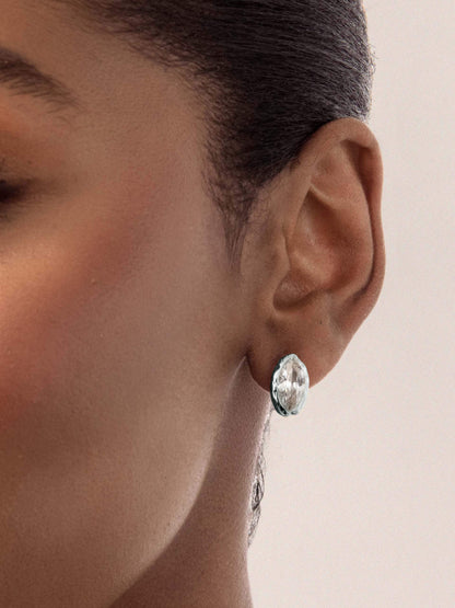 Crystal Luxe Mini Studs - Clear Crystal with Silver Plating | Ettika