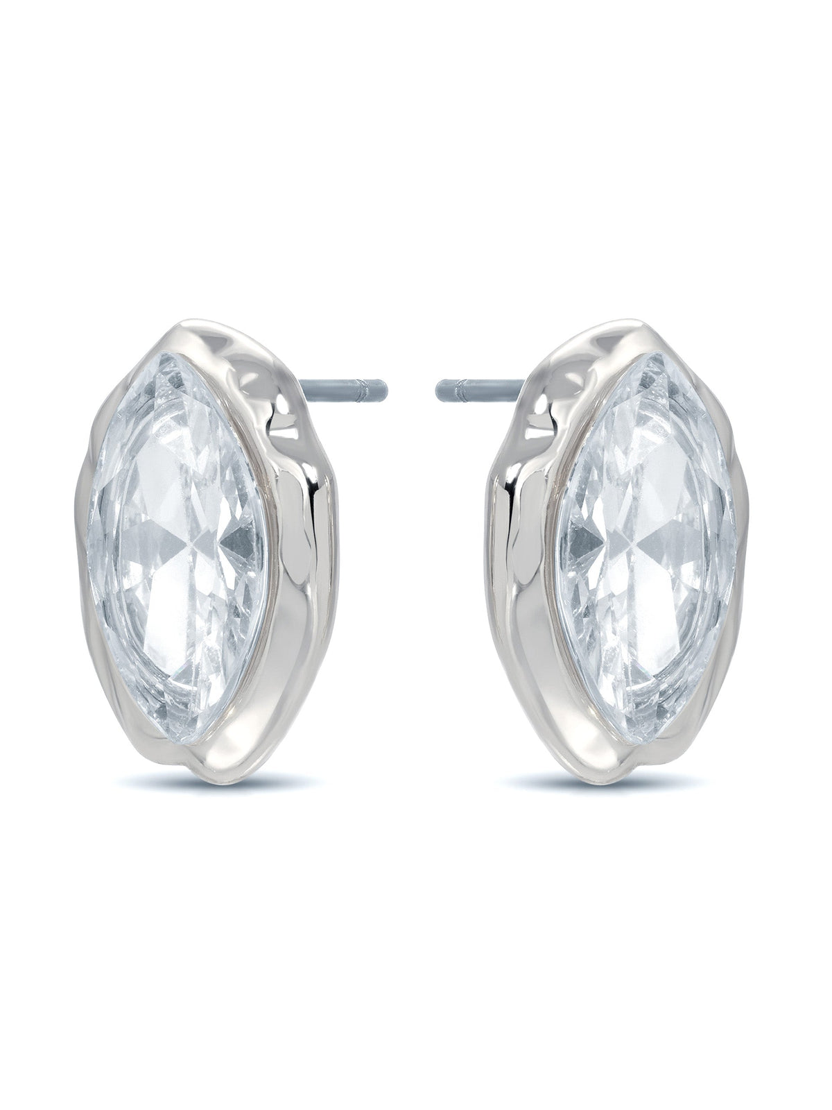 Crystal Luxe Mini Studs - Clear Crystal with Silver Plating | Ettika