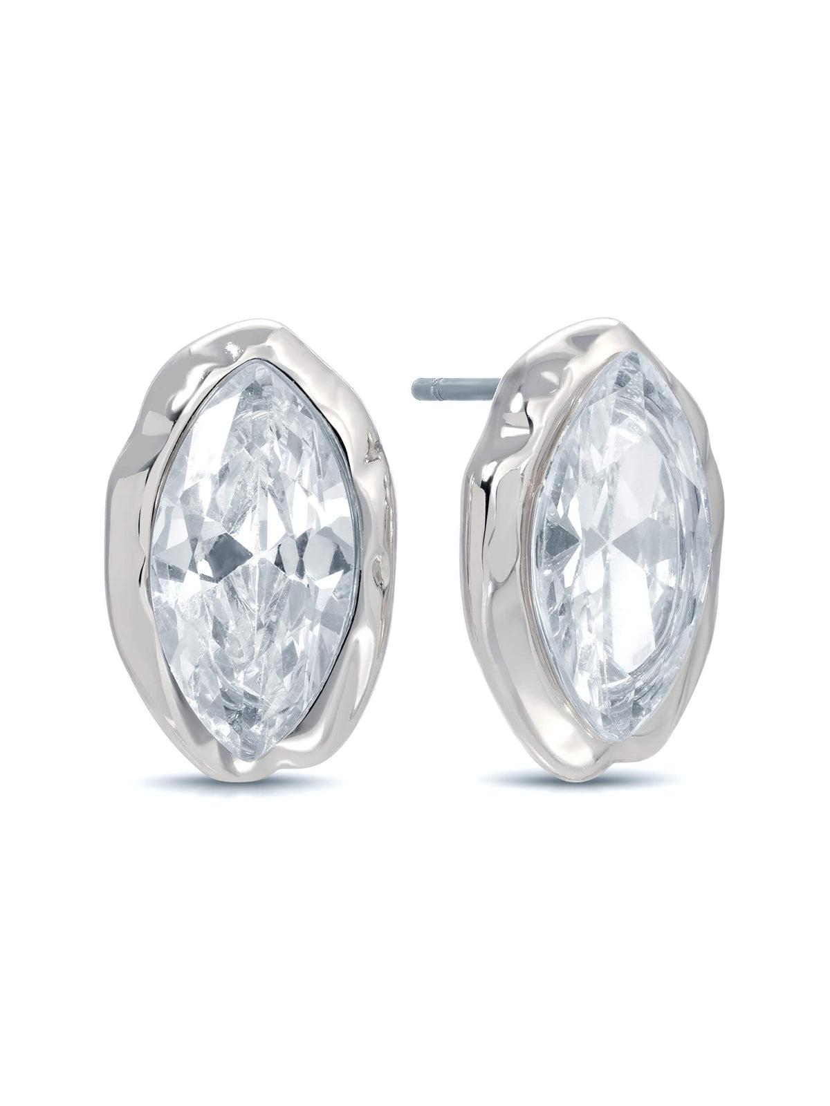 Crystal Luxe Mini Studs - Clear Crystal with Silver Plating | Ettika