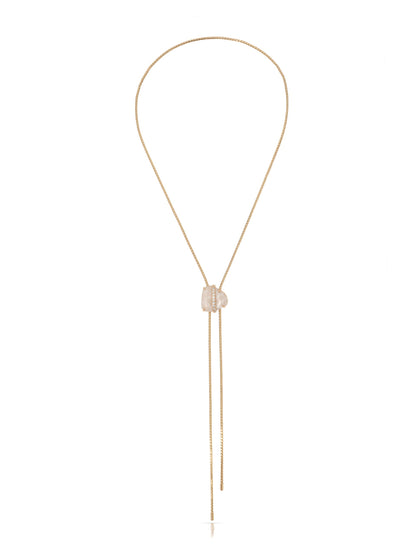 Solstice Bolo Necklace - Bone Stone with 18k Gold Plating | Ettika