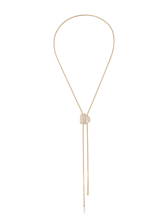 Solstice Bolo Necklace - Bone Stone with 18k Gold Plating | Ettika