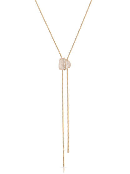 Solstice Bolo Necklace - Bone Stone with 18k Gold Plating | Ettika