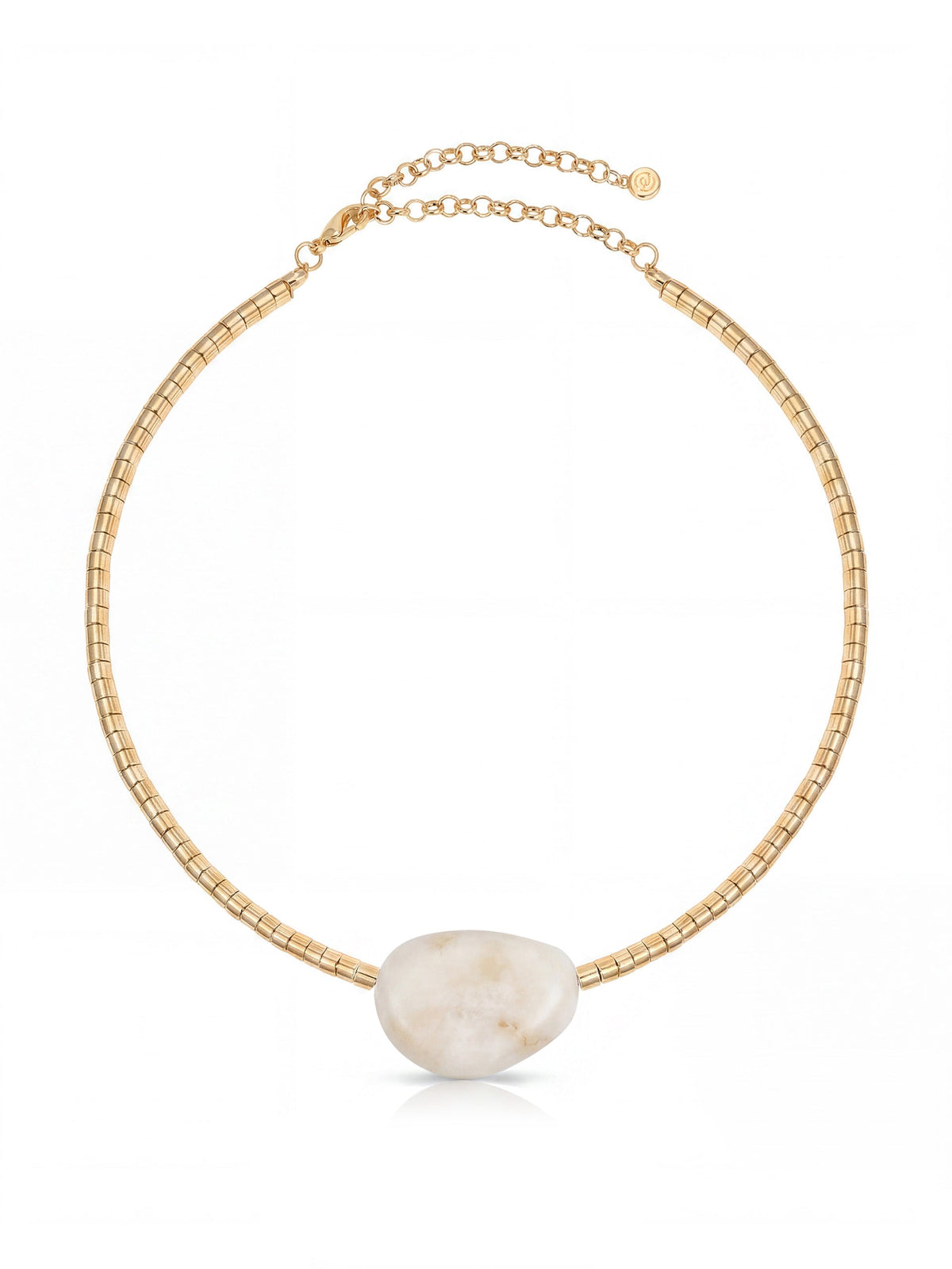 Beaded Bone Nugget Necklace - Bone Stone with 18k Gold Plating | Ettika