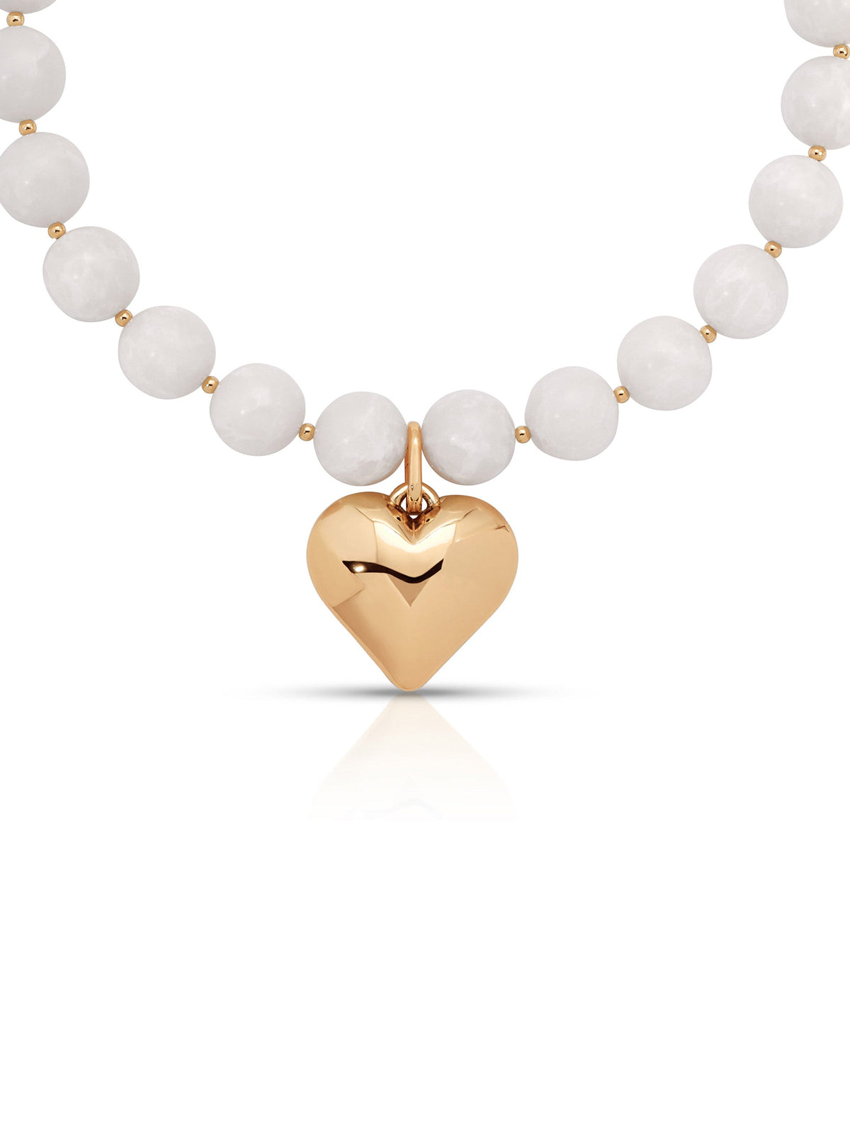 Luck and Love Bone Stone Heart Necklace - Bone Stone with 18k Gold Plating | Ettika
