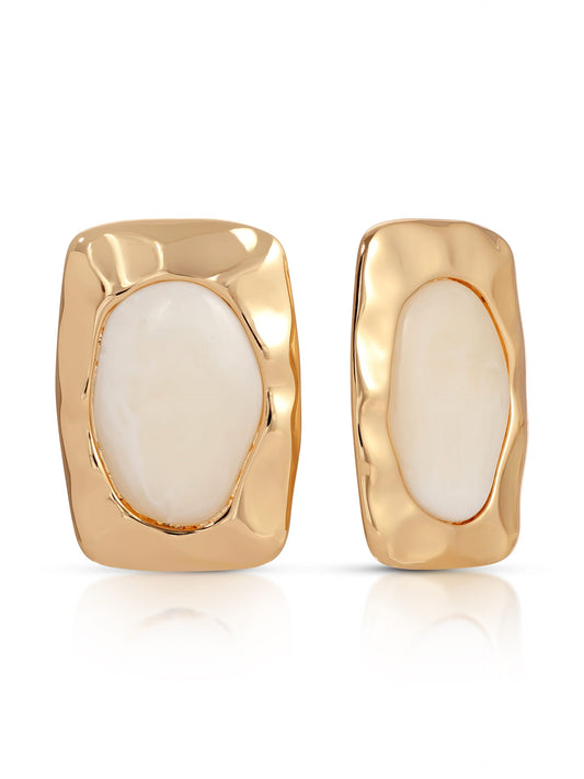 Hidden Treasure Earrings - Bone Acrylic with 18k Gold Plating | Ettika