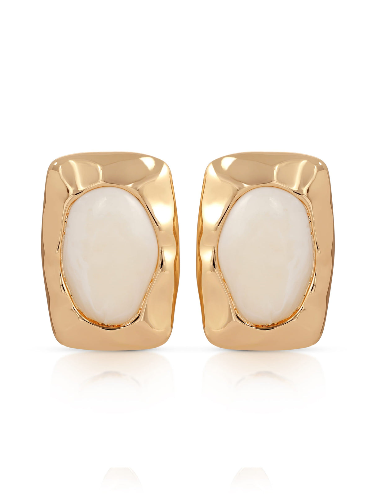 Hidden Treasure Earrings - Bone Acrylic with 18k Gold Plating | Ettika