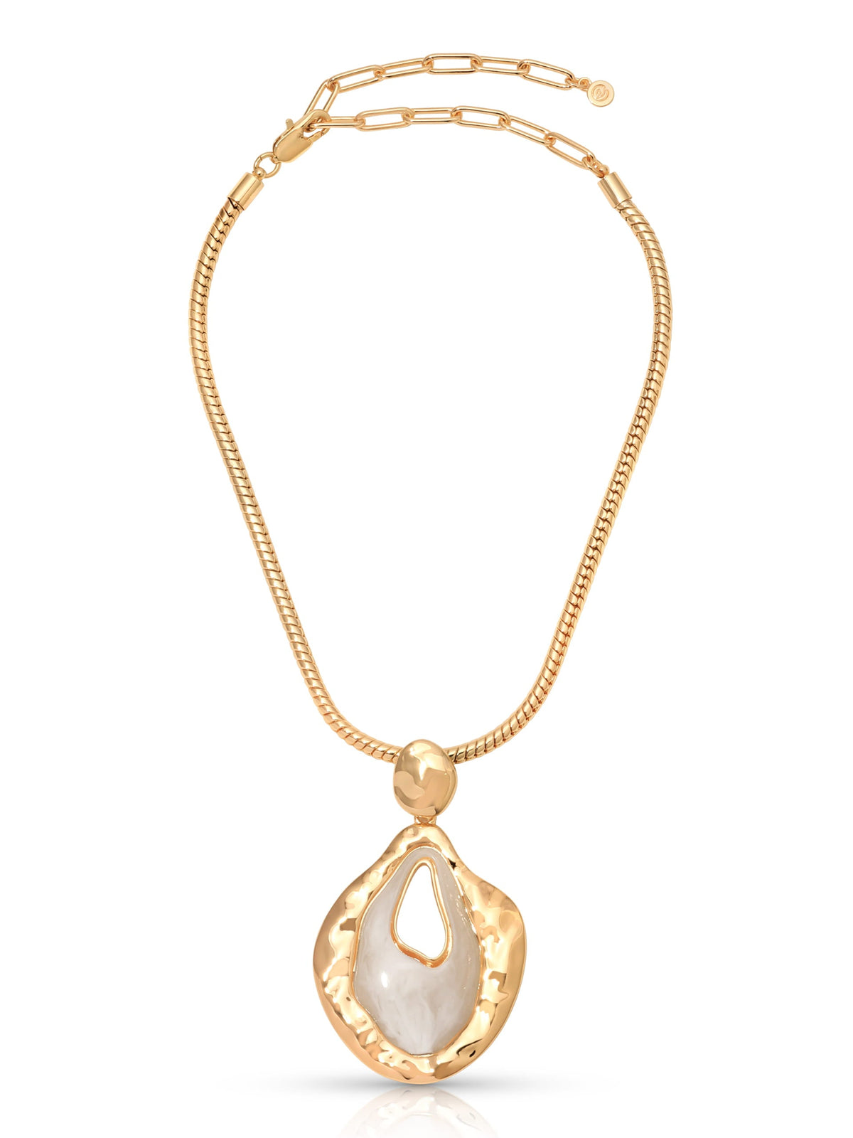 Acrylica Pendant Necklace - Bone Acrylic with 18k Gold Plating | Ettika