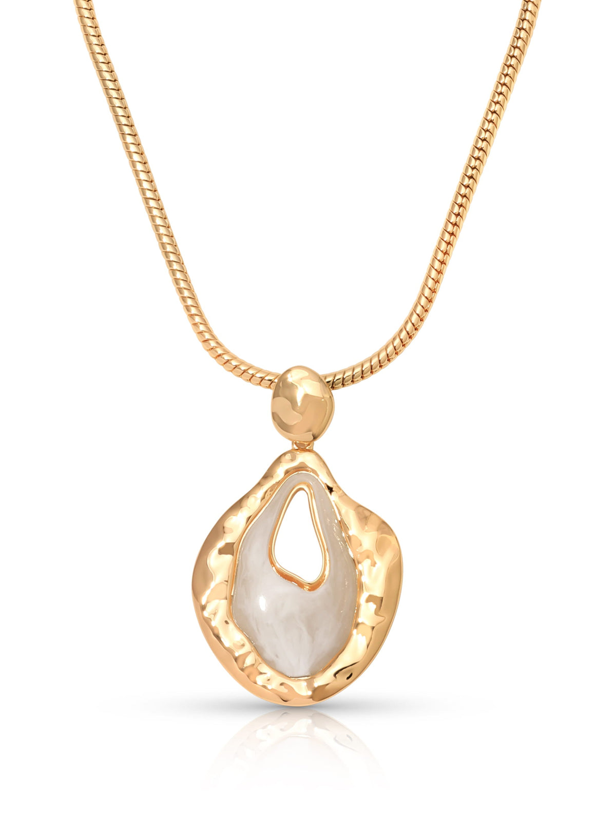 Acrylica Pendant Necklace - Bone Acrylic with 18k Gold Plating | Ettika