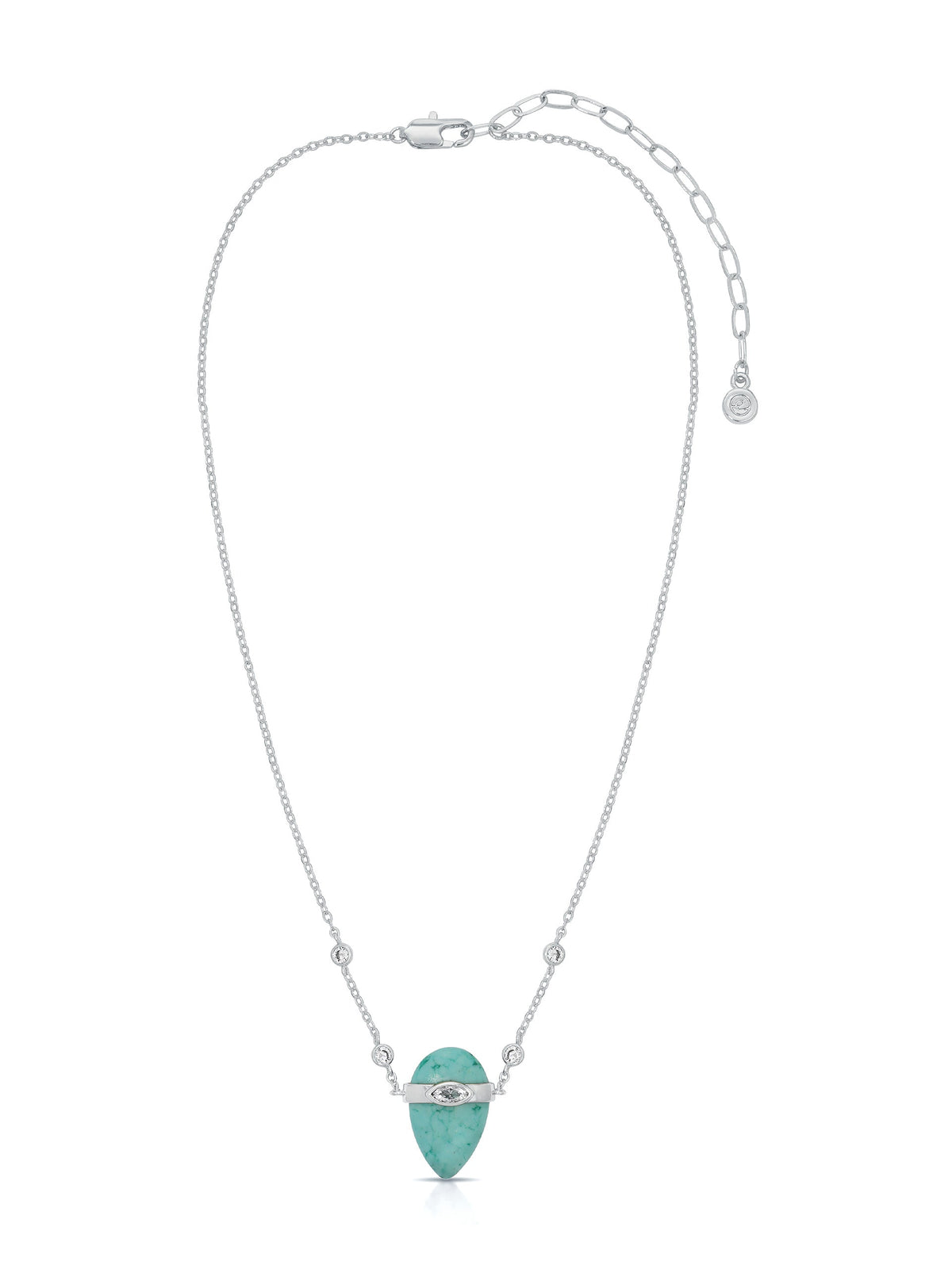 Turquoise Solstice Necklace - Turquoise with Silver Plating | Ettika