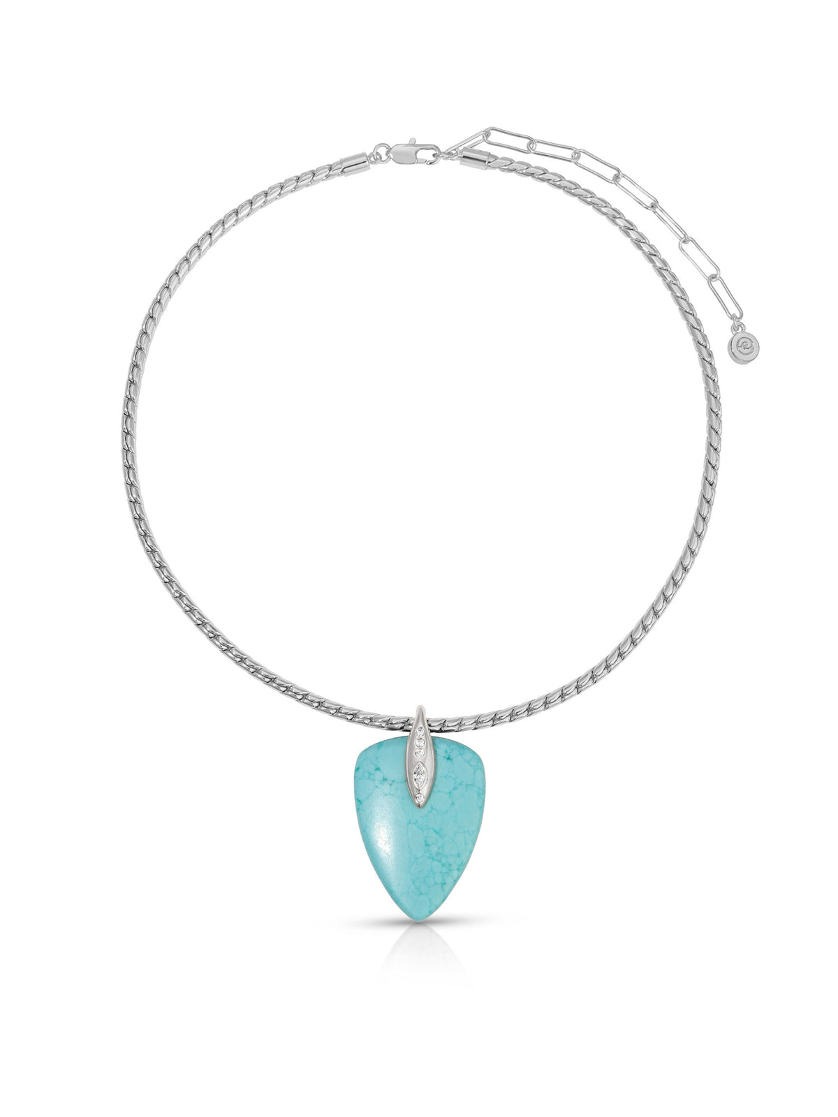 Turquoise Solstice Pendant Choker - Turquoise with Silver Plating | Ettika