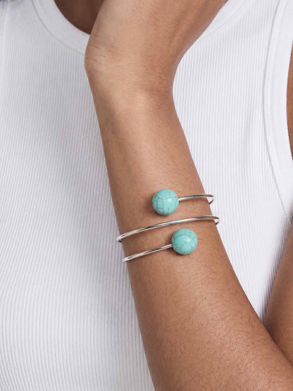 Summer Escape Turquoise Cuff - Turquoise with Silver Plating | Ettika