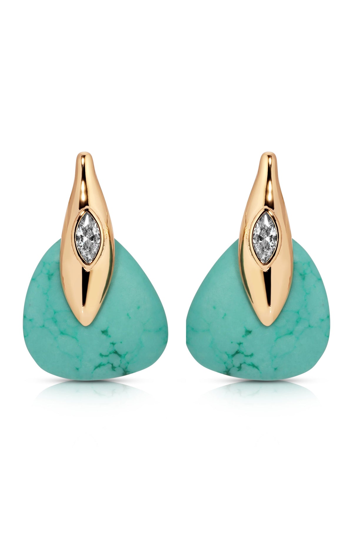 Turquoise Solstice Earrings - Turquoise with Silver Plating | Ettika