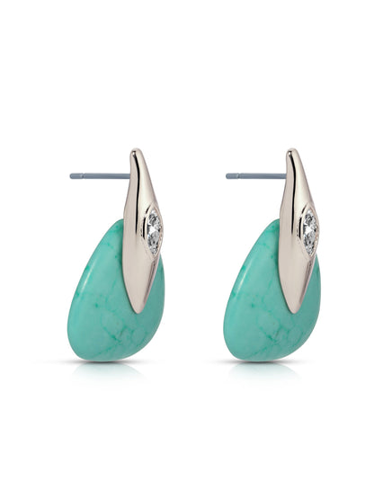 Turquoise Solstice Earrings - Turquoise with Silver Plating | Ettika