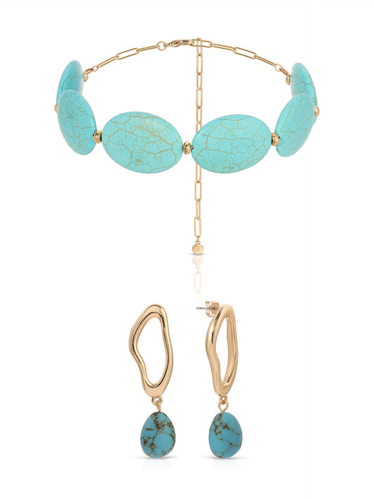 Oval Pop Turquoise Set | Ettika