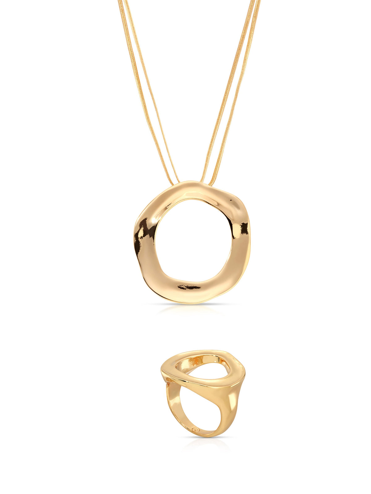 Open Circle Necklace & Ring Set | Ettika