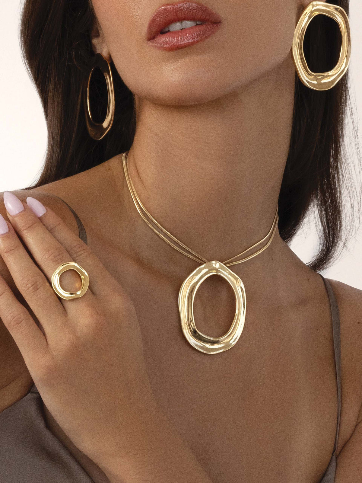 Open Circle Necklace & Ring Set | Ettika