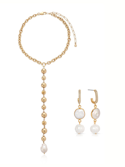 Deep Drop Freshwater Pearl Set | Ettika
