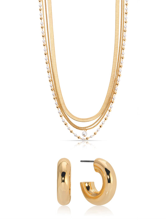 Hoop & Pearl Layers Set | Ettika
