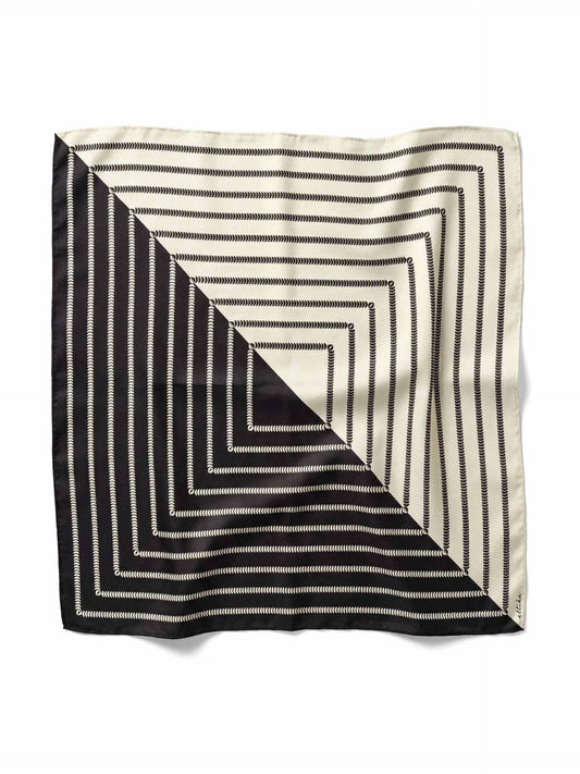 Modern Geometric Stripe Scarf - Black | Ettika