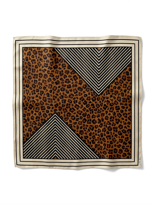 Leopard Stripe Scarf - Brown | Ettika