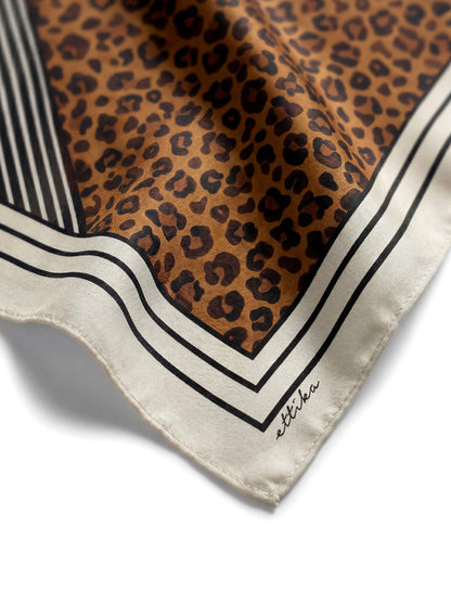 Leopard Stripe Scarf - Brown | Ettika