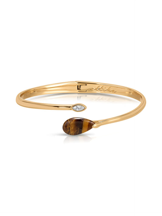 Tiger's Eye Solstice Cuff - Tigers Eye with 18k Gold Plating | Ettika